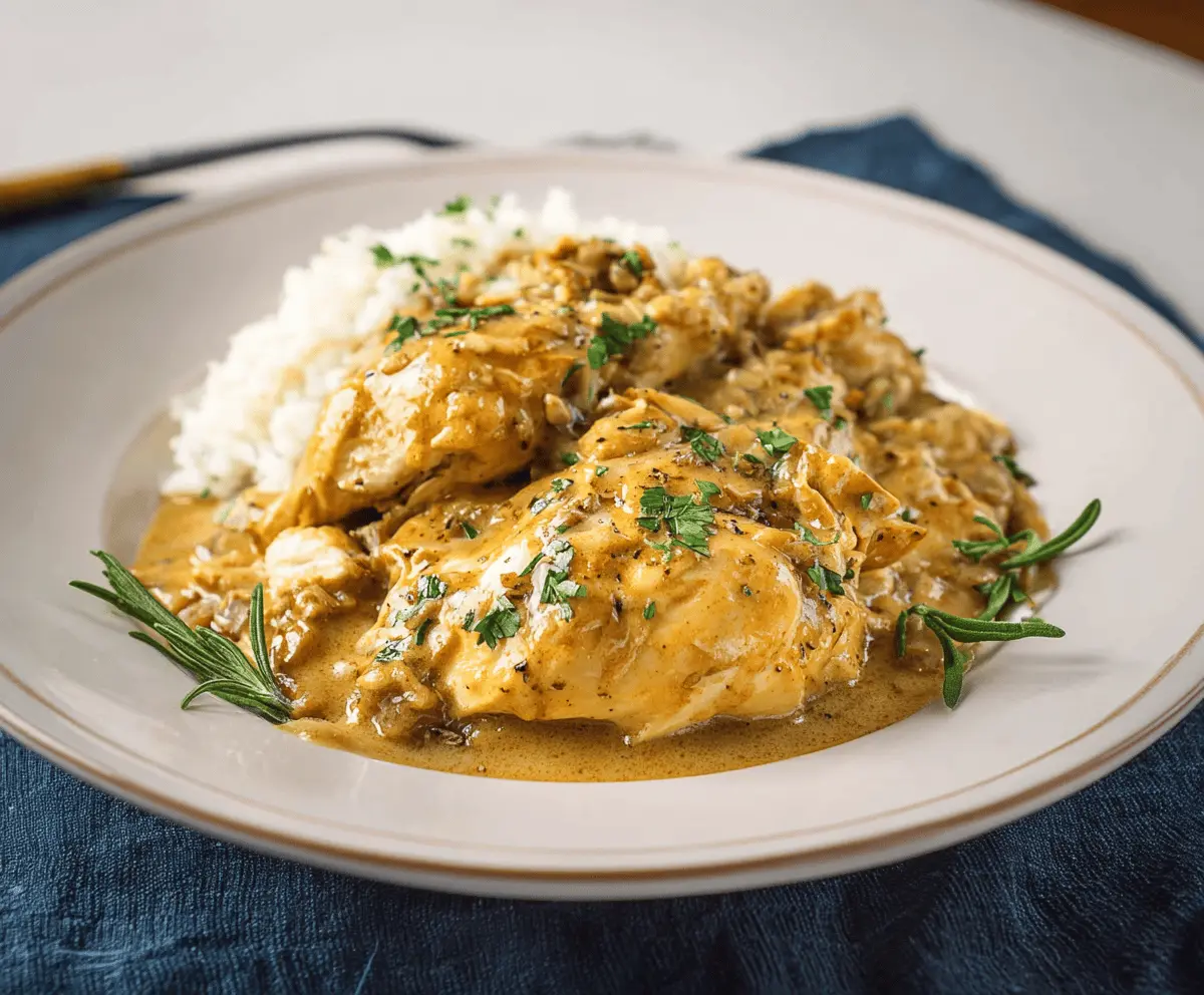 Easy Crockpot Chicken and Creamy Gravy Recipe