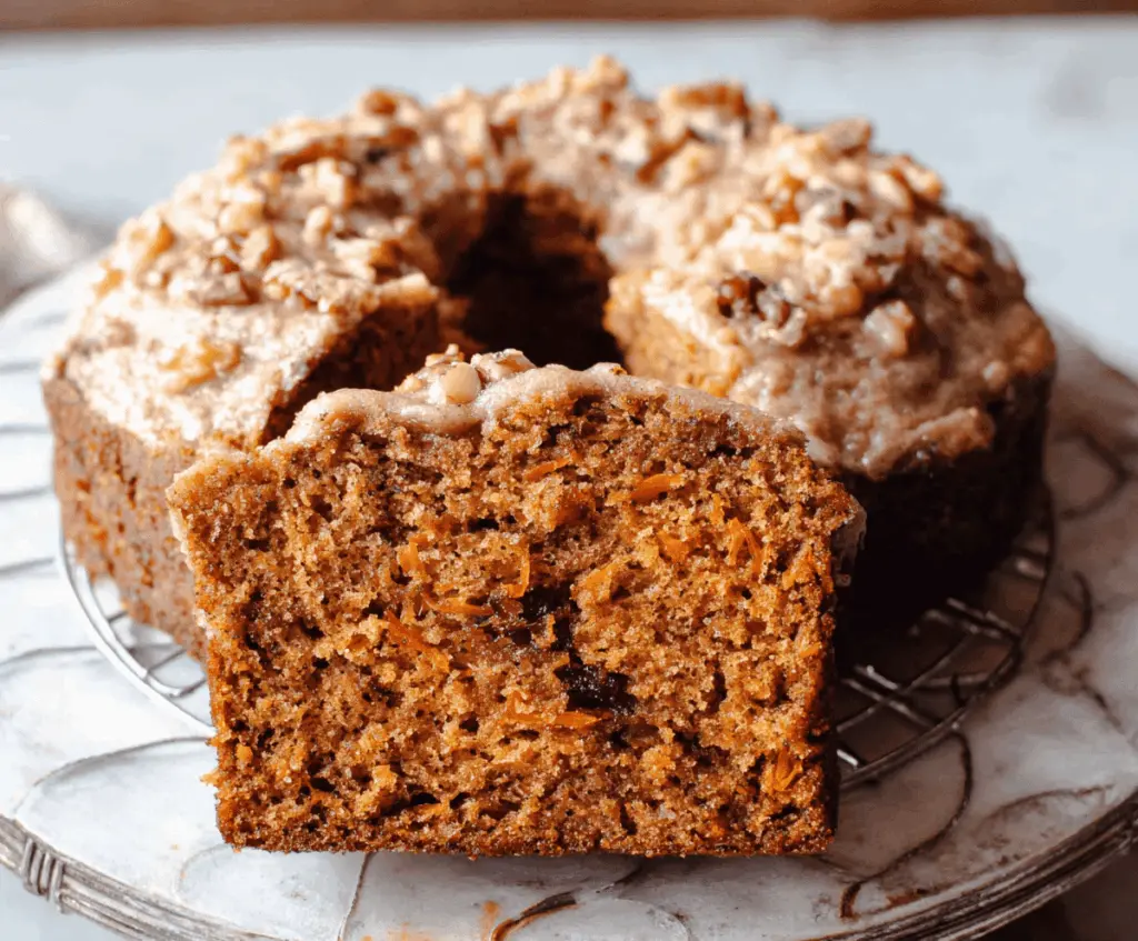 Delicious Carrot Date Spice Cake with walnuts and cream cheese frosting, perfect for dessert or celebrations.