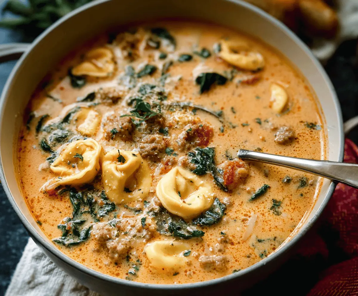 Creamy Sausage Tortellini Soup