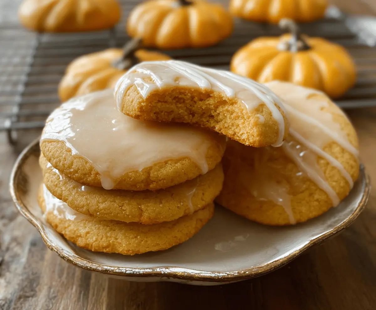 Glazed Pumpkin Sugar Cookies