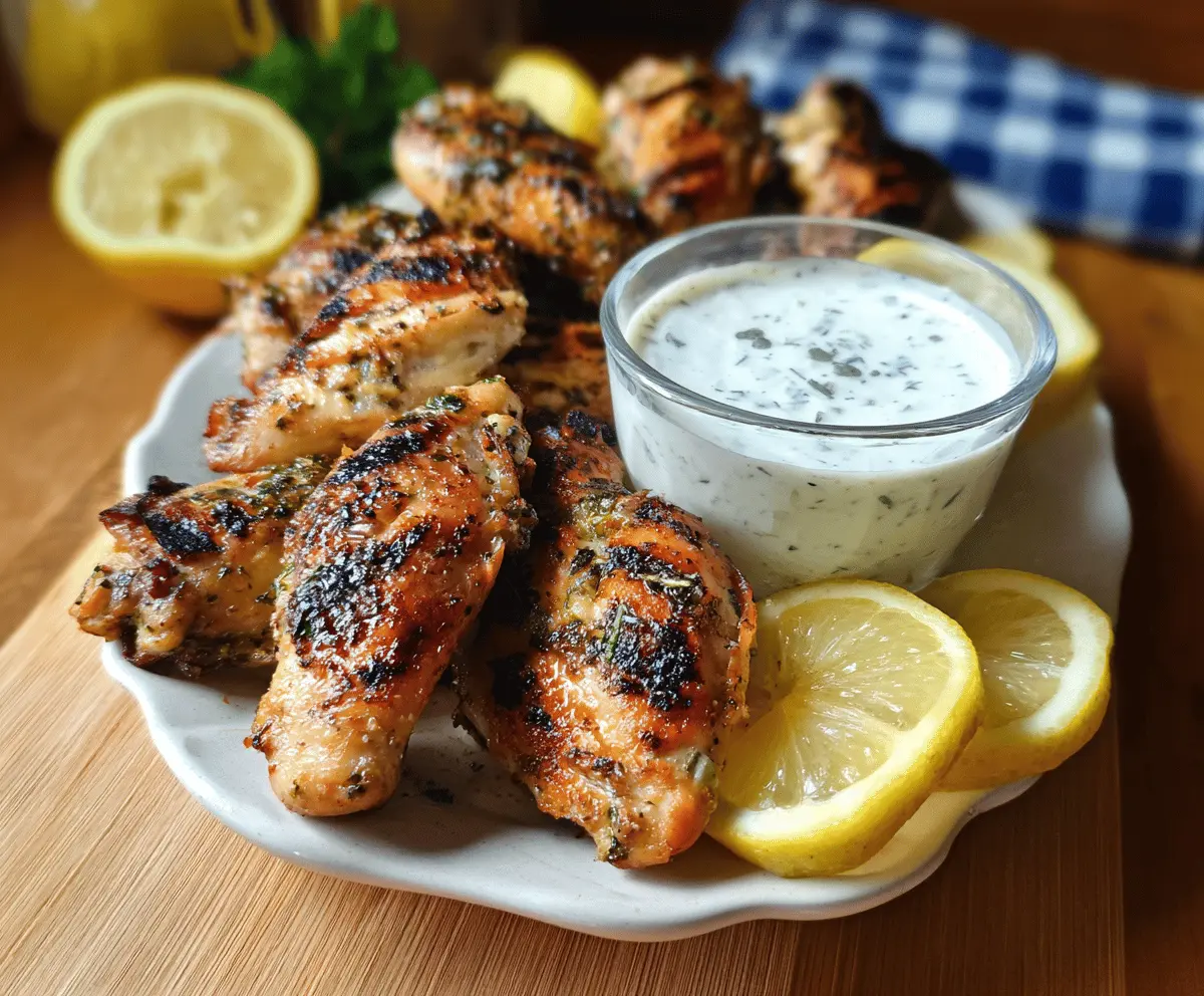 Grilled Lemonade Chicken With Yogurt Dipping Sauce
