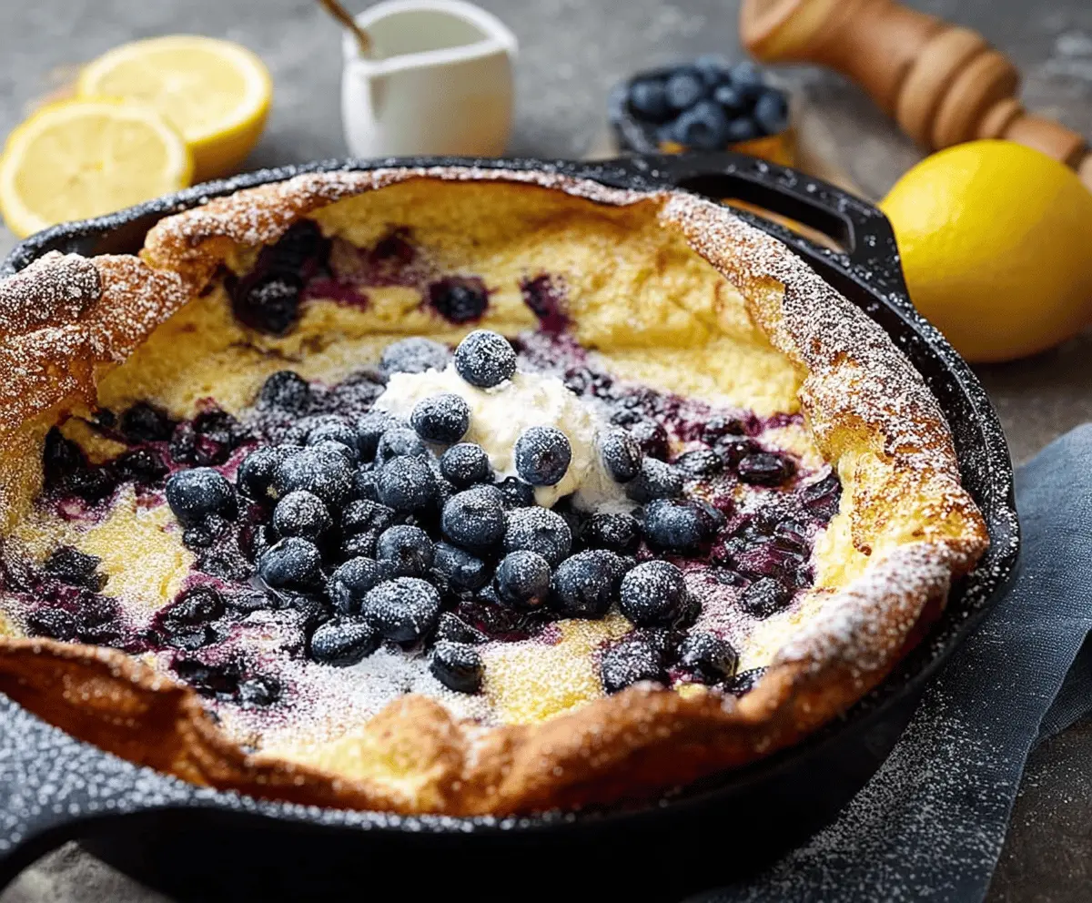 Lemon Blueberry Dutch Baby for Six
