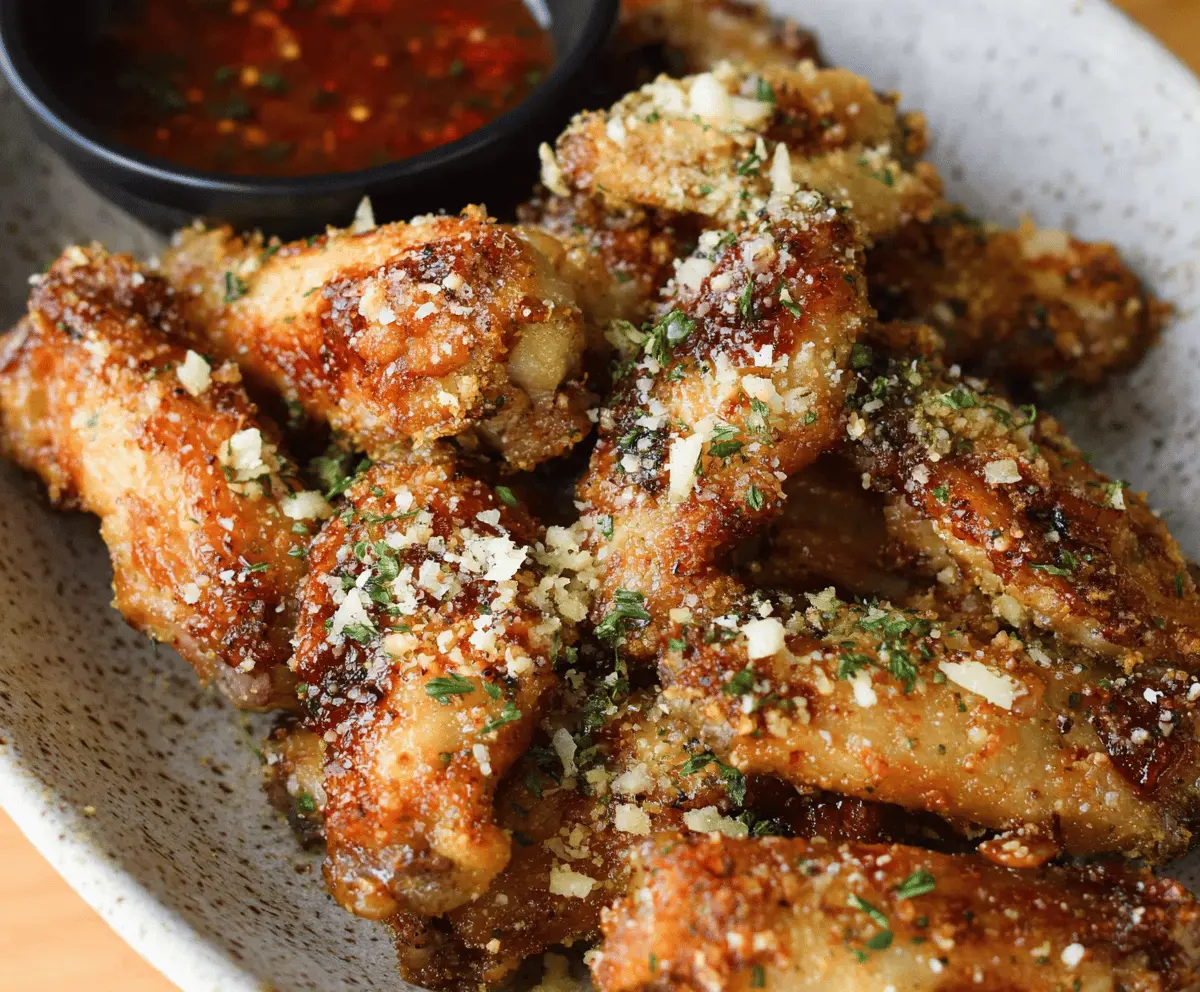 Air Fryer Buttery Parmesan Garlic Wings