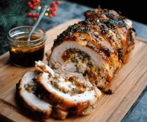 Delicious stuffed turkey breast perfect for Christmas dinner