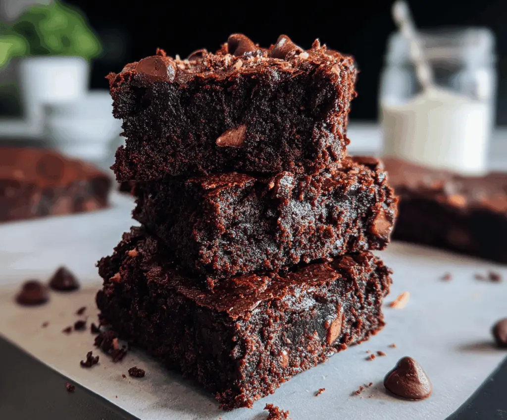 Delicious Paleo Tahini Brownies topped with chopped nuts and chocolate chips, showcasing a rich, fudgy texture perfect for healthy dessert lovers