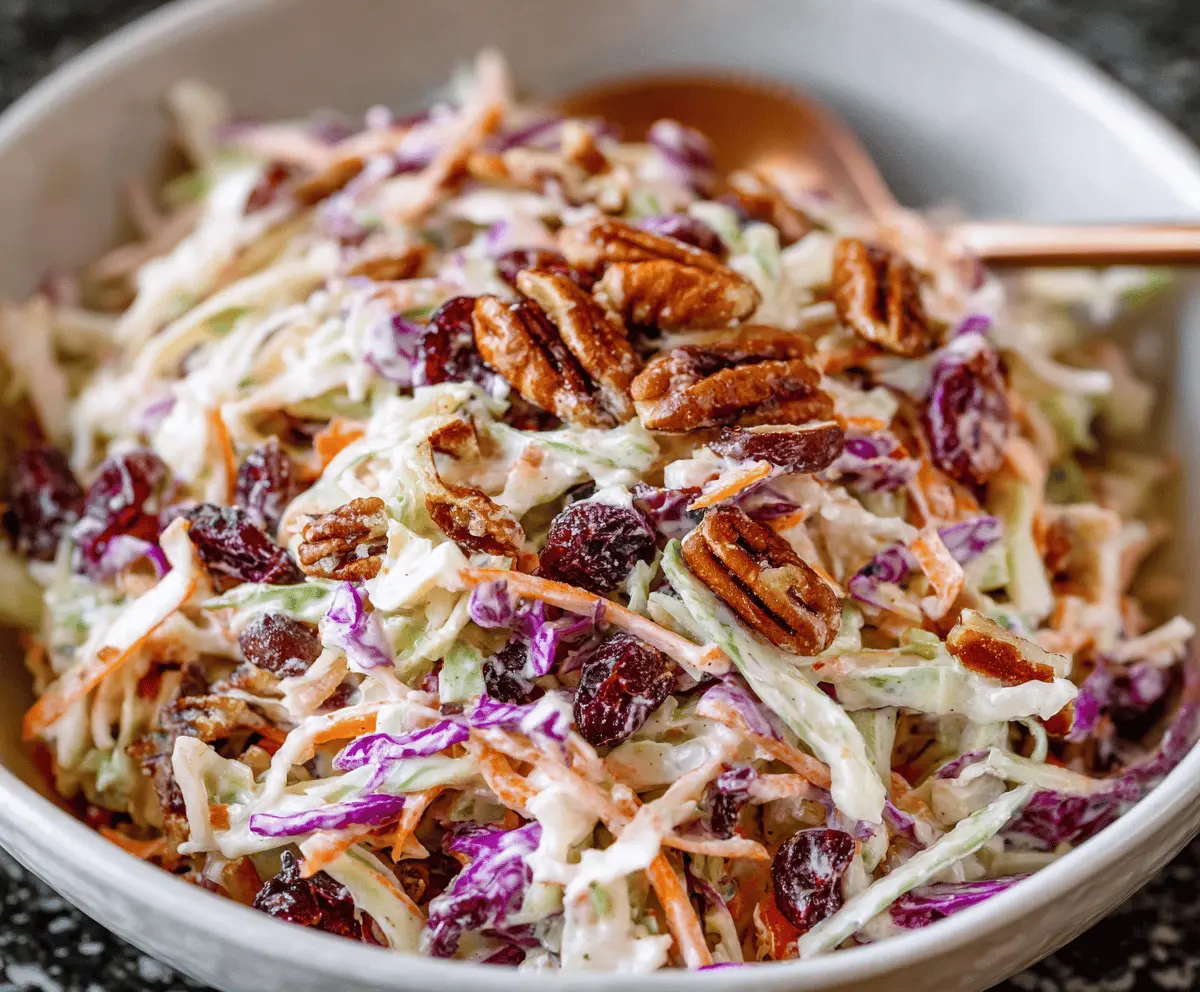Cranberry Coleslaw with Toasted Pecans
