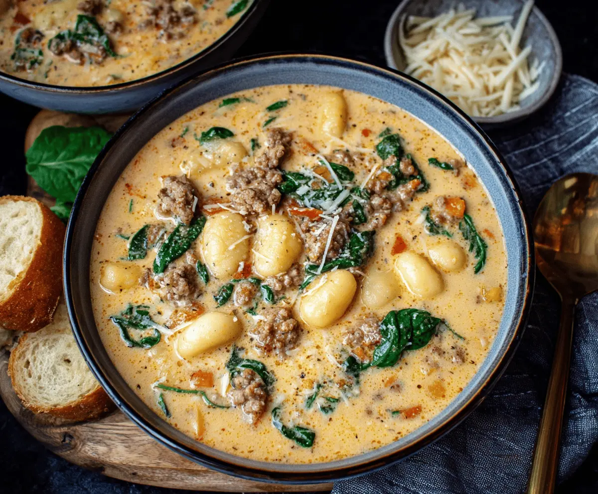 Creamy Italian Sausage Gnocchi Soup