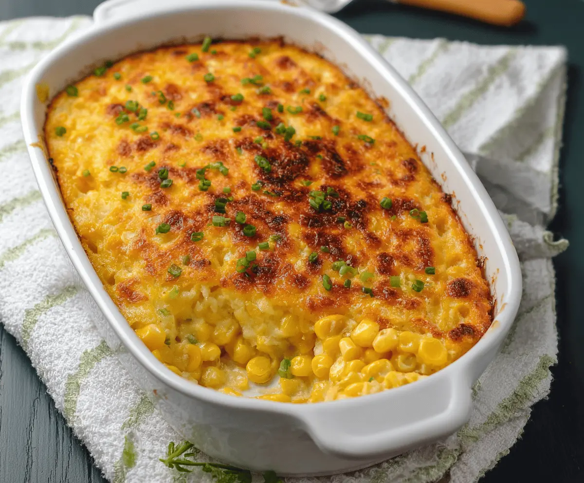 Easy Creamy Corn Casserole Recipe for Thanksgiving Dinner