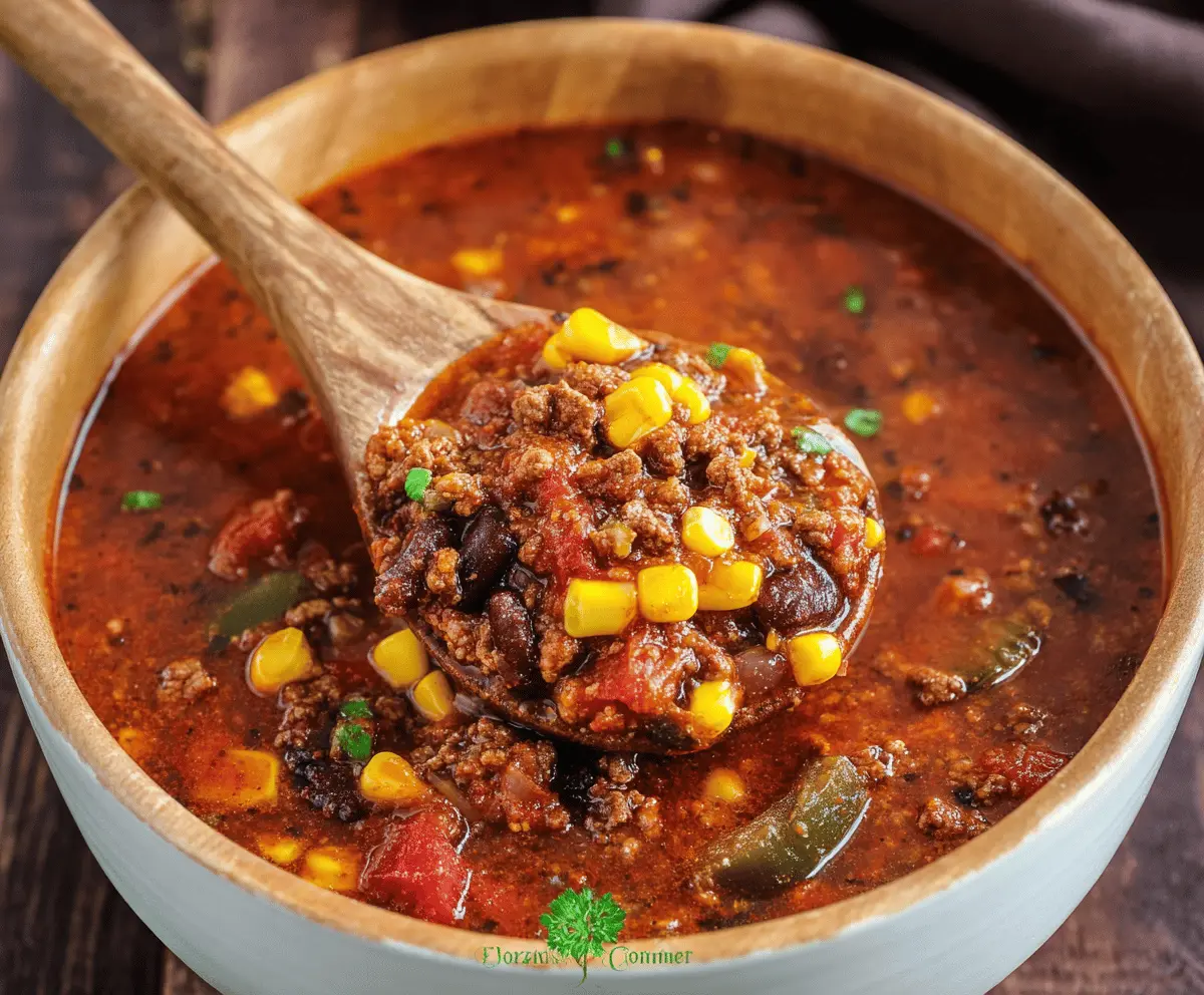 Crockpot Smoky Cowboy Soup With Ground Beef & Veggies