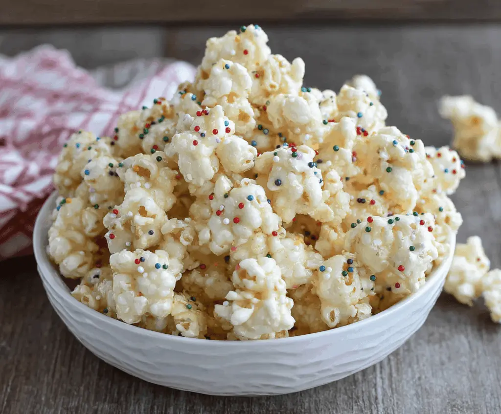 Delicious homemade almond bark puffcorn crack recipe with crunchy popcorn and rich almond flavor.