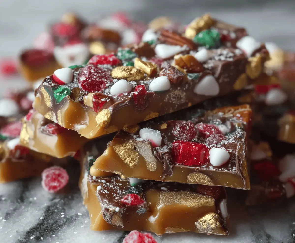 Close-up of Christmas cracker candy with caramel and chocolate