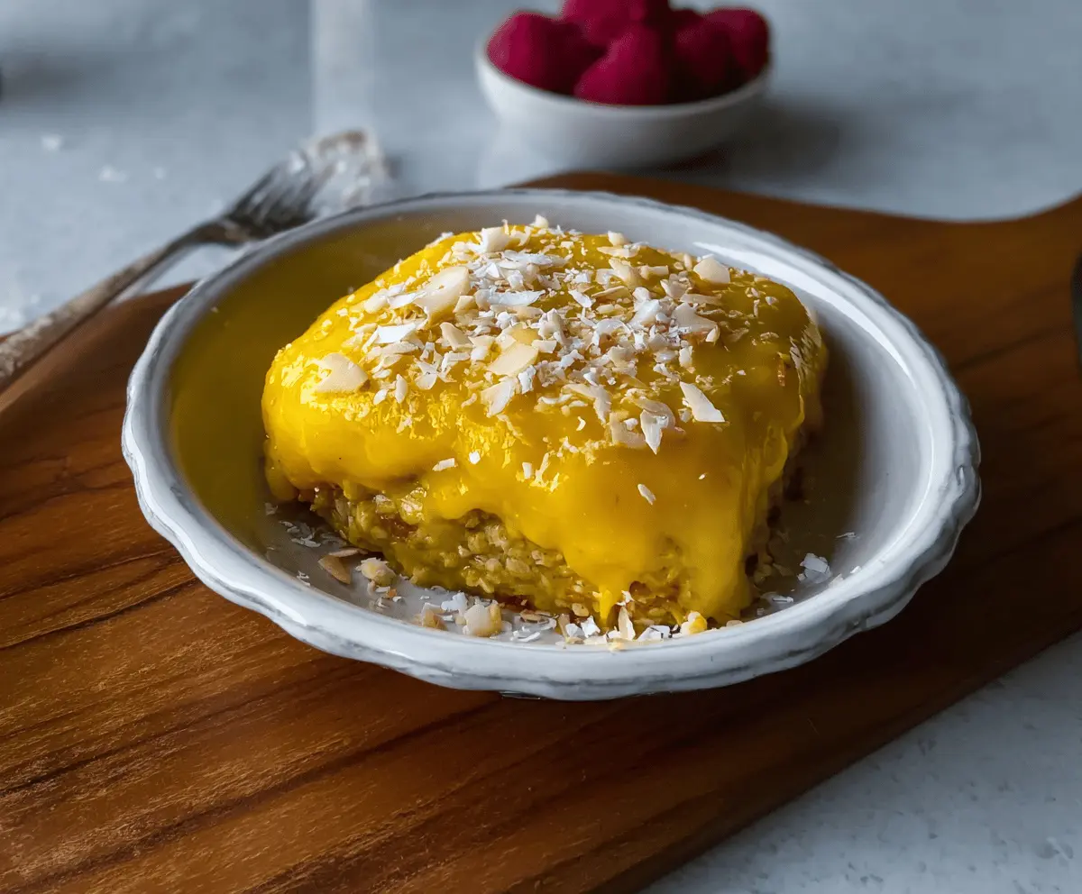 Mango Coconut Baked Oats