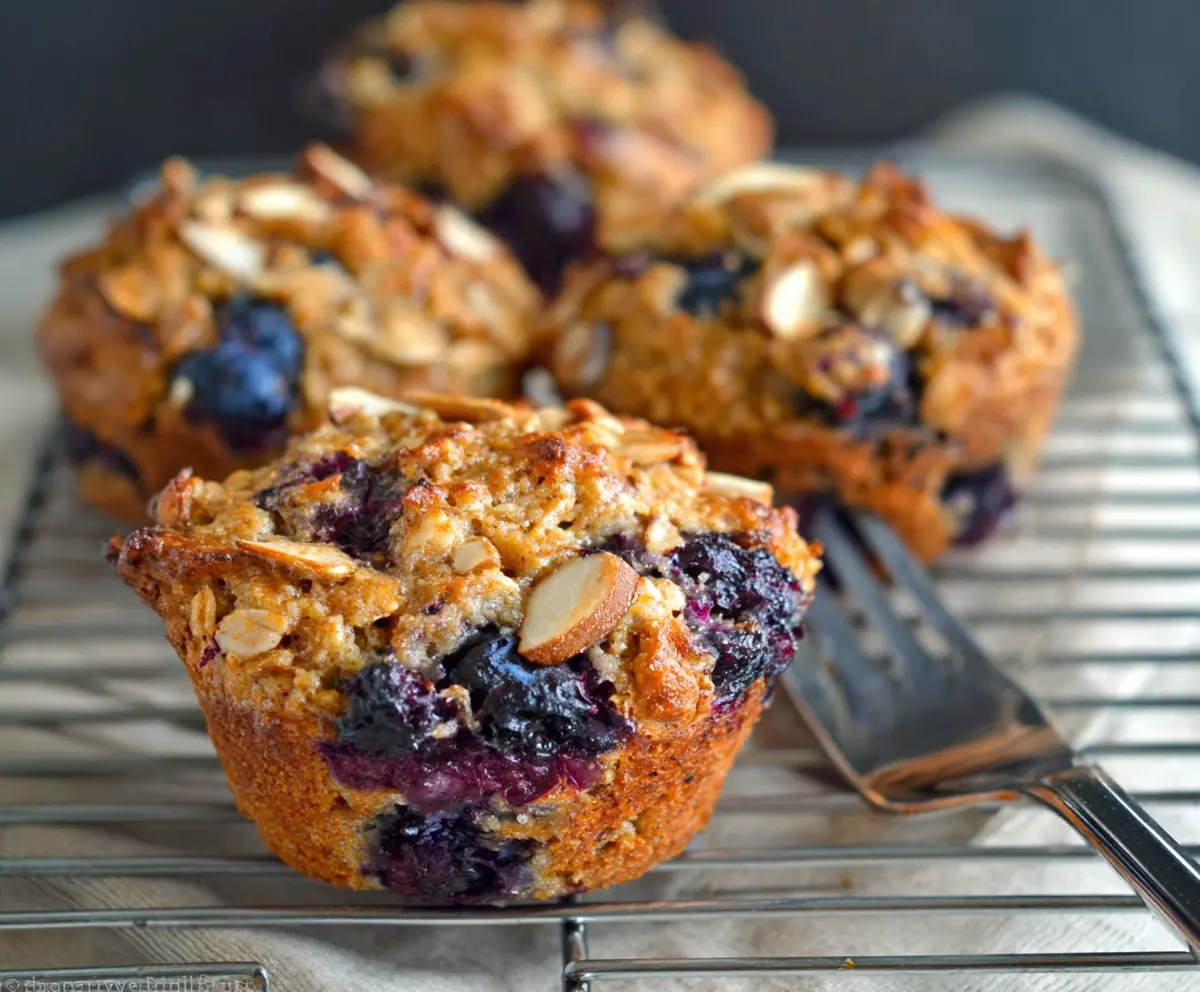 Blueberry-Pear-Ginger-Oatmeal Muffins