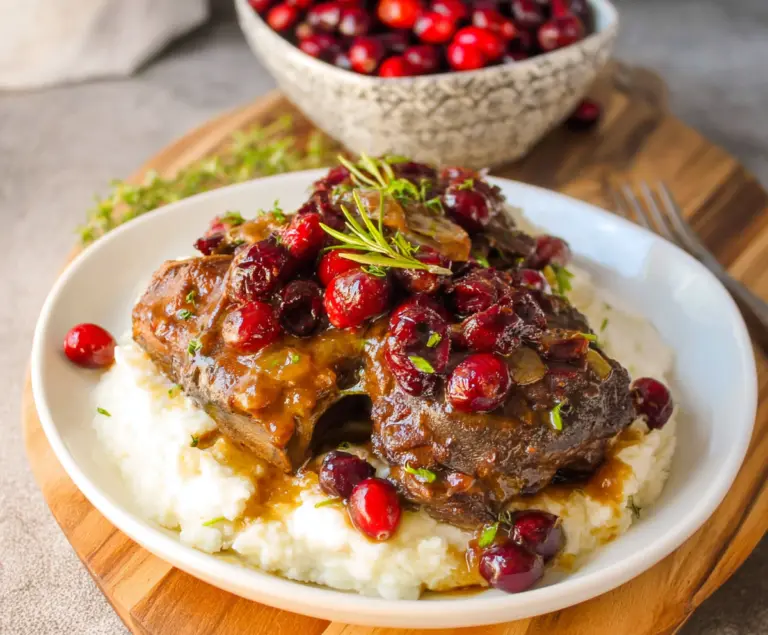 Crockpot Cranberry Beef Short Ribs