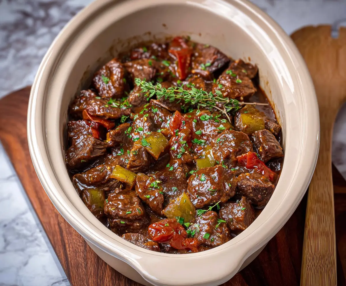 Crockpot Mississippi Steak Bites