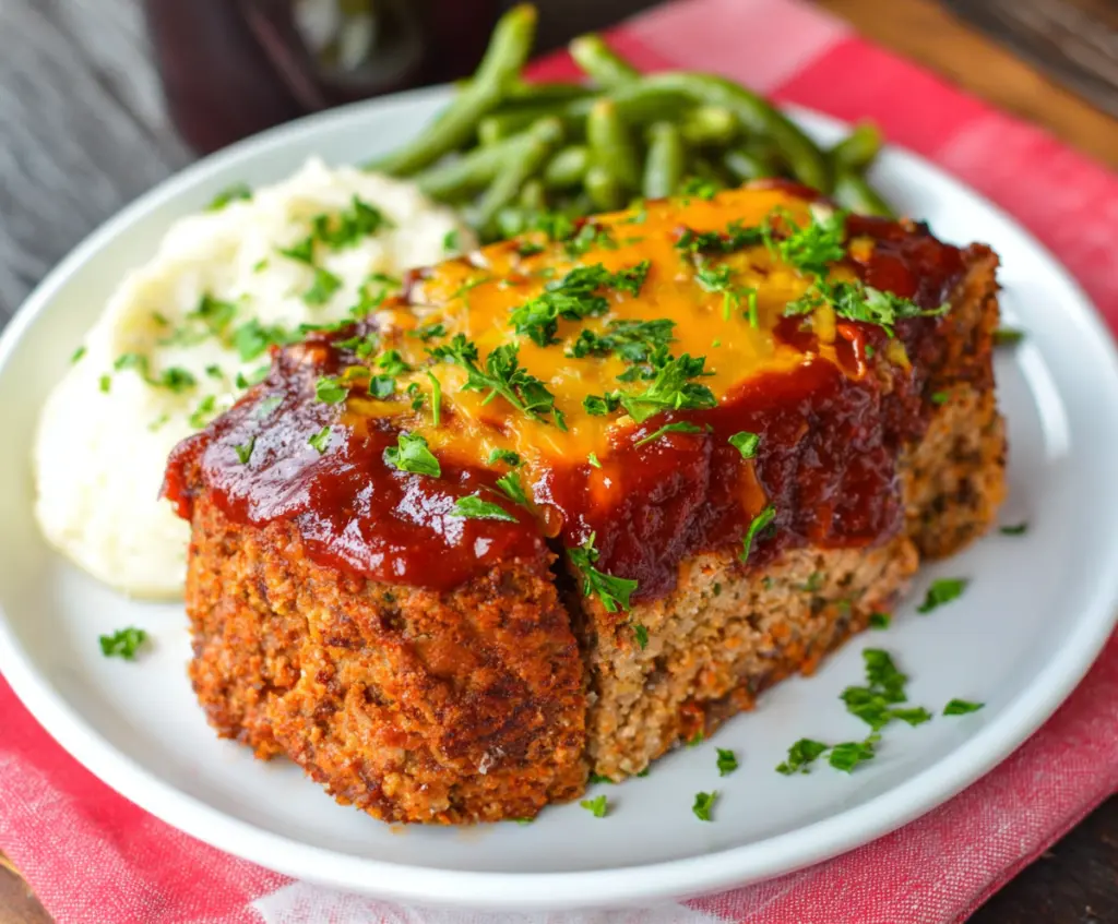 Delicious Crockpot Sloppy Joe Meatloaf served on a plate, showcasing its savory, juicy layers.