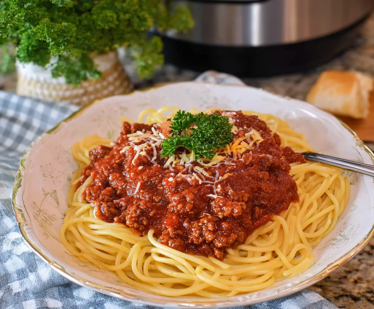 Crockpot Spaghetti Meat Sauce