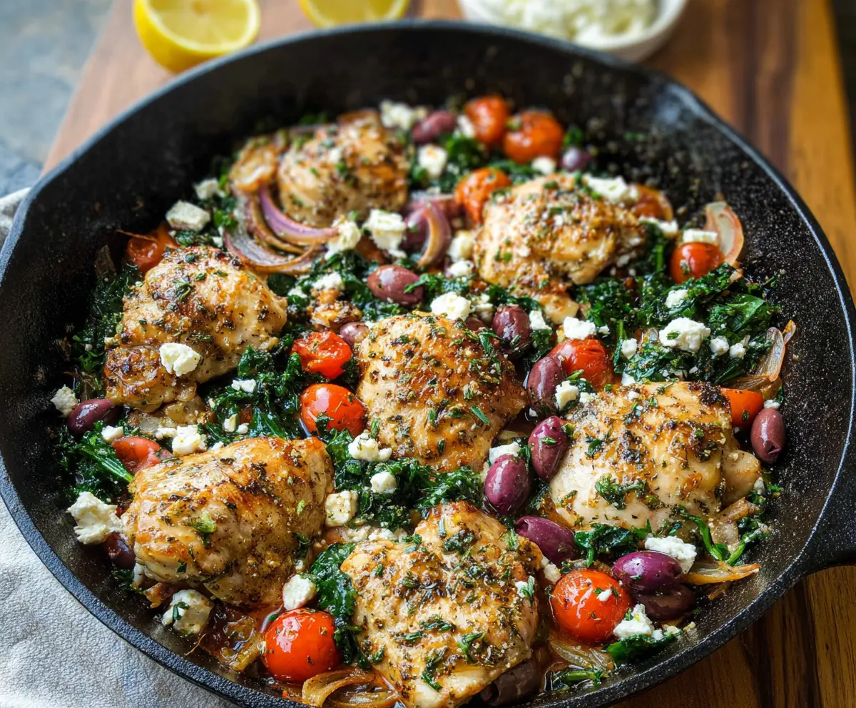 One Skillet High Protein Greek Chicken Recipe