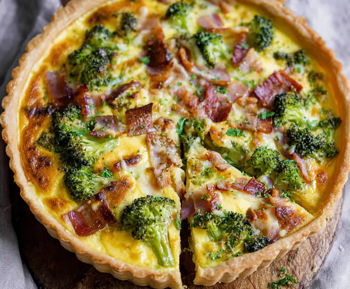  Savory Tart with Ham and Broccoli Recipe
