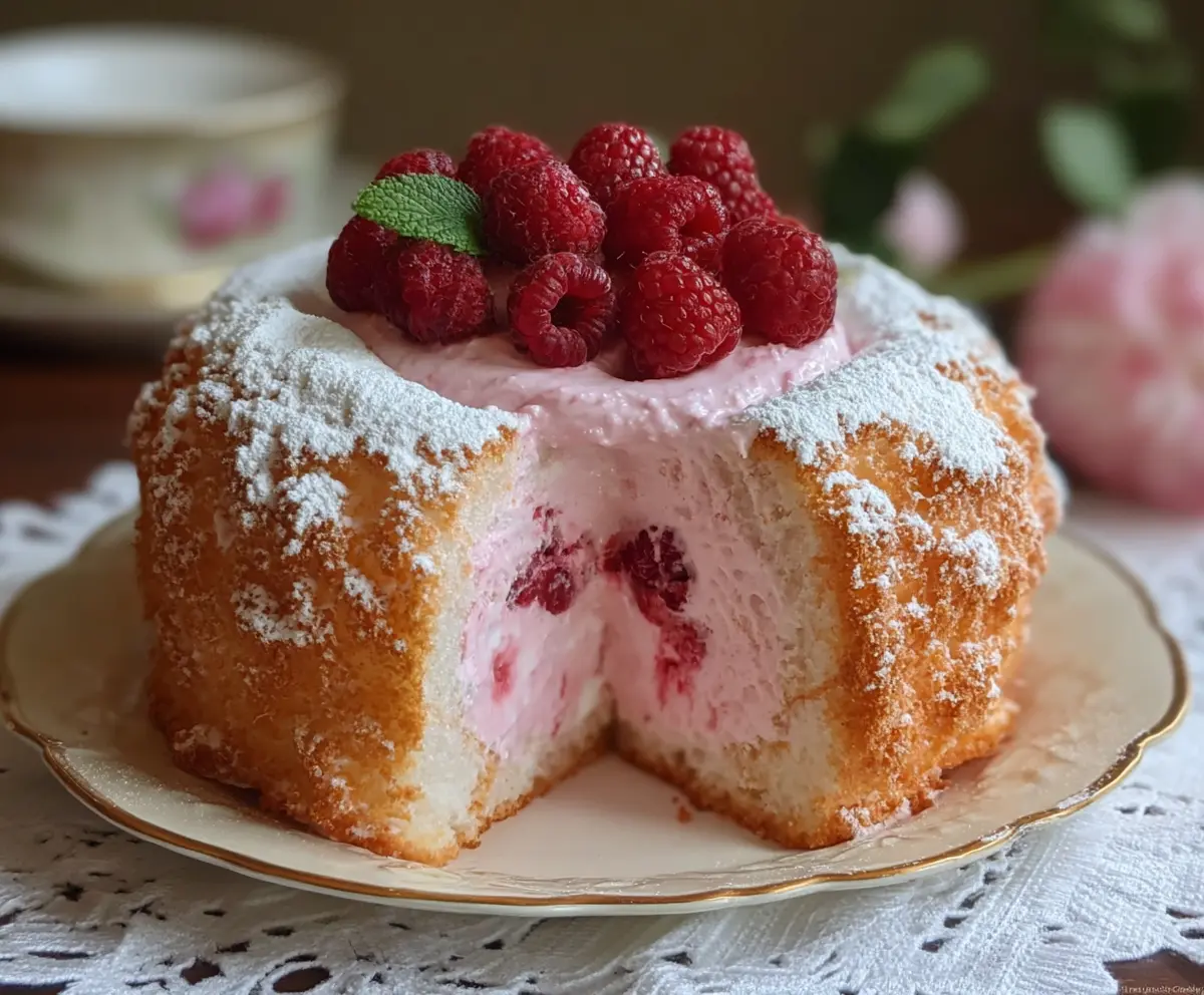 Raspberry Angel Food Cake