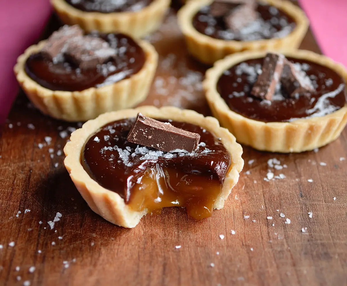 Gluten-Free Dark Chocolate Caramel Tarts