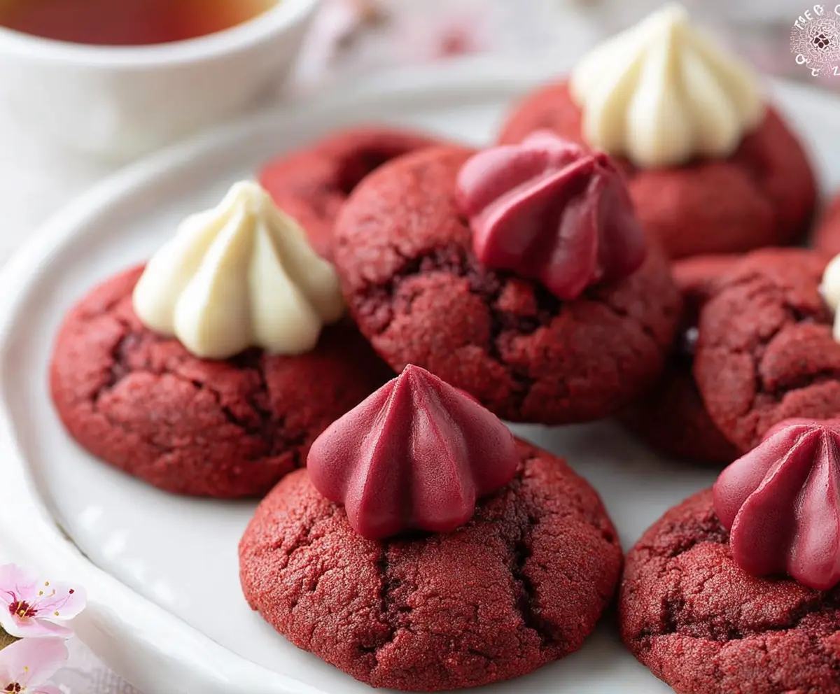 Red Velvet Blossom Cookies