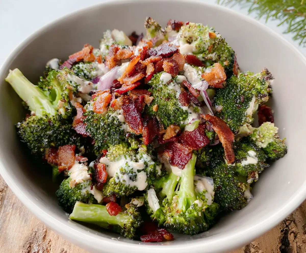Roasted Broccoli Bacon Crunch Salad