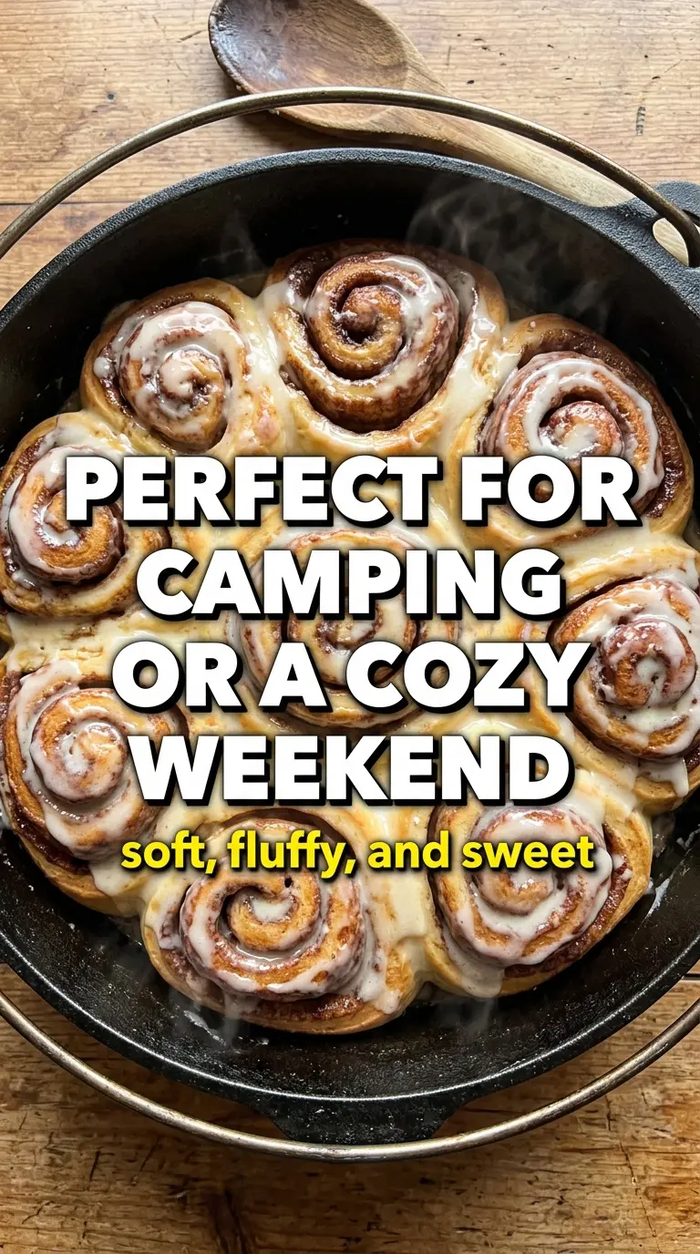 Dutch Oven Cinnamon Rolls soft gooey glazed
