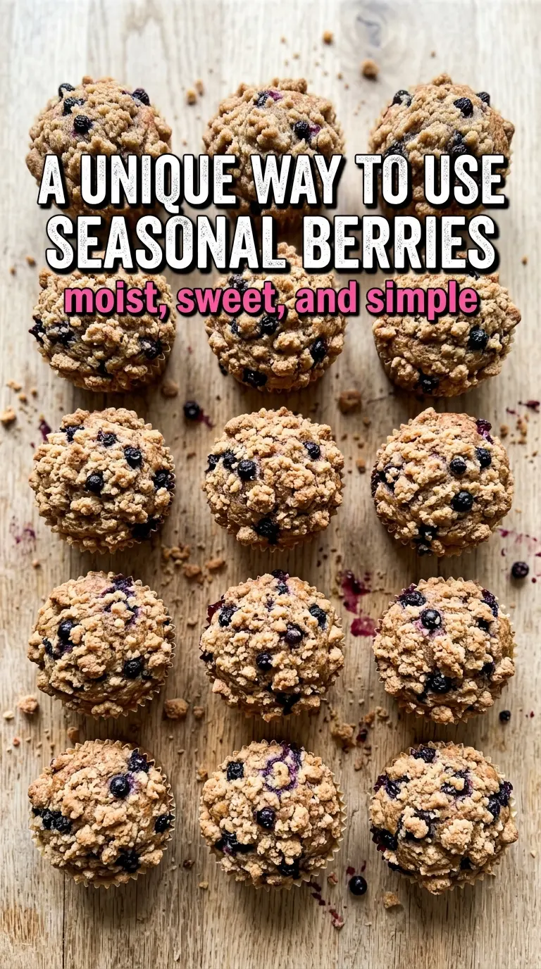 Elderberry muffins with streusel topping, tender crumb, bakery-style