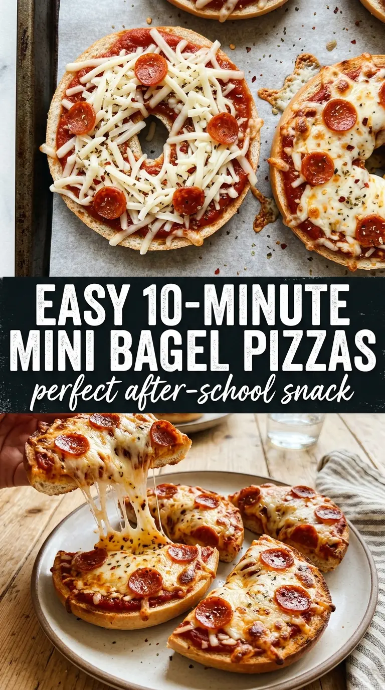 Mini Bagel Pizzas cheesy pizza snack