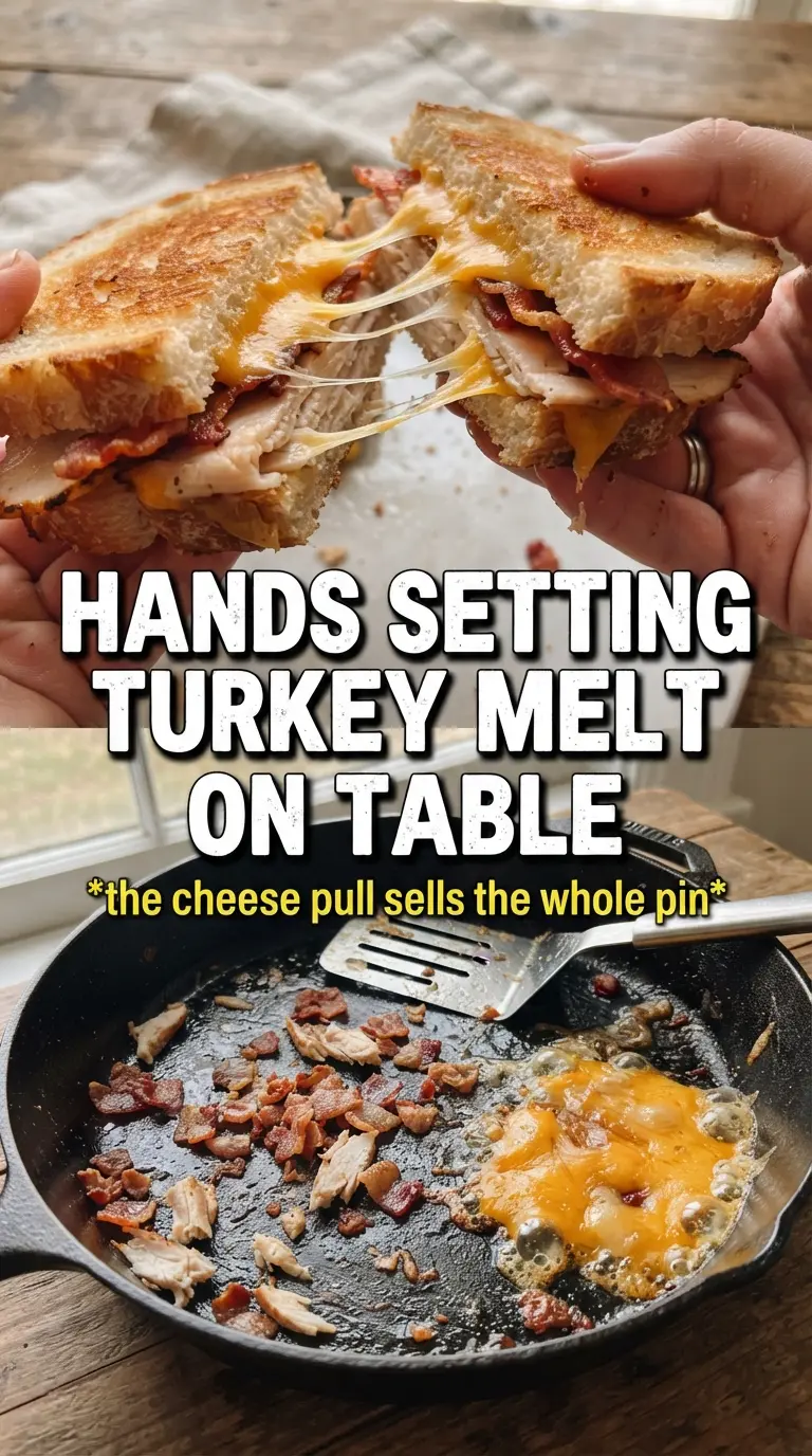 Cheddar and Bacon Turkey Melt on Sourdough golden toasted melty