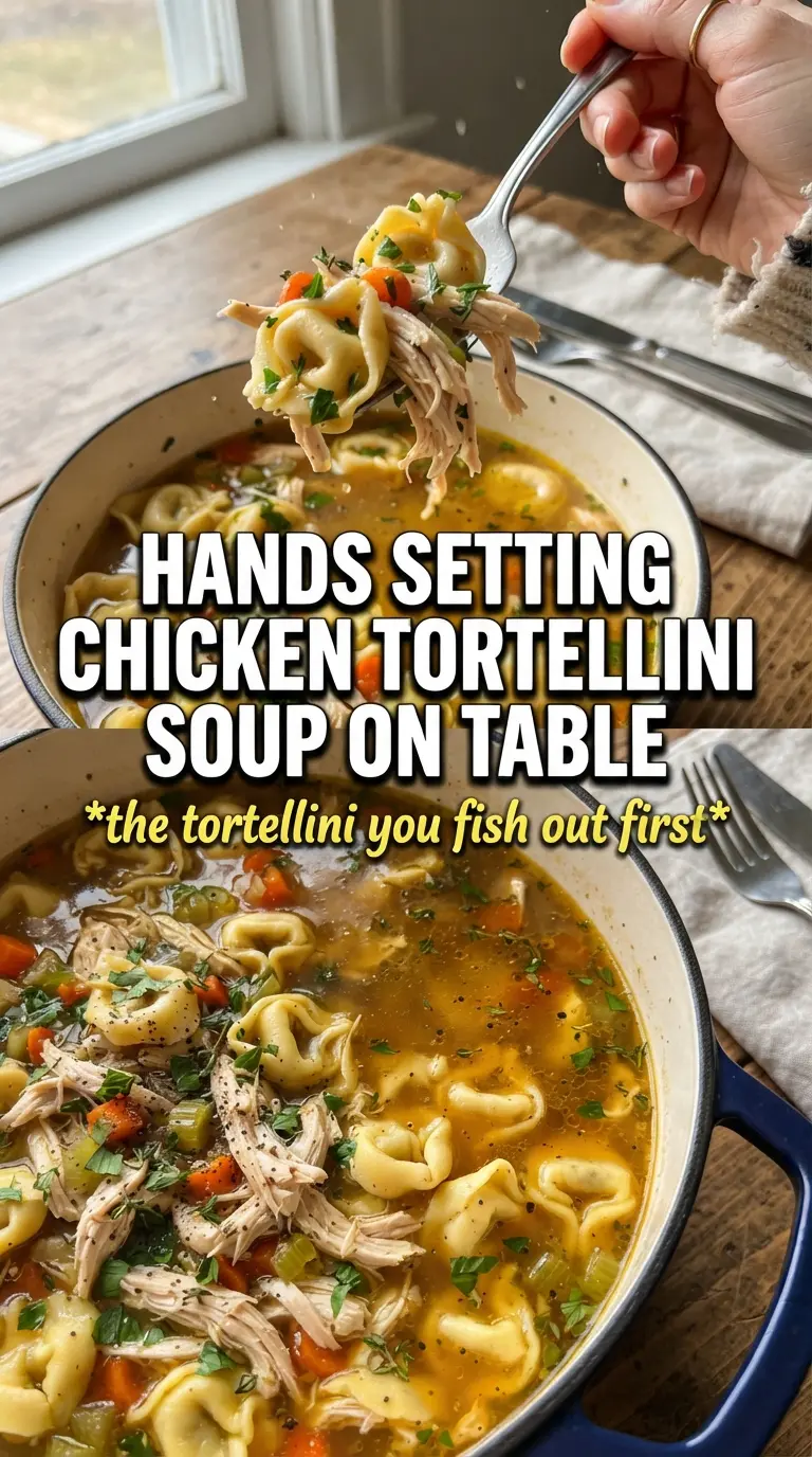 Chicken Tortellini Soup, cozy, herbaceous, comforting