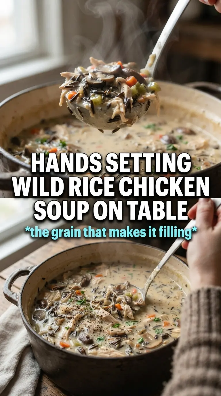 Creamy mushroom chicken and wild rice soup creamy earthy hearty