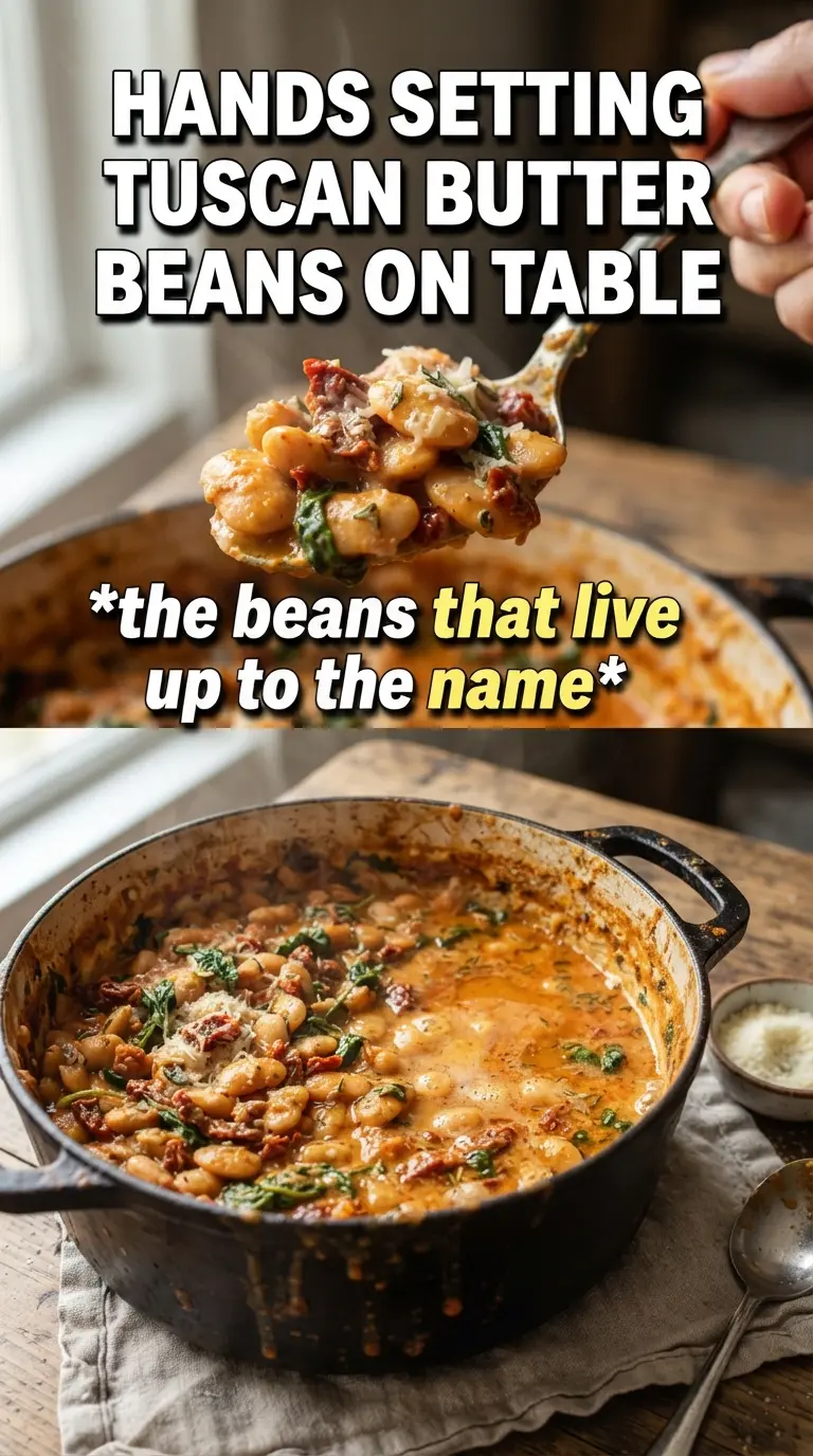 Tuscan Marry Me Butter Beans creamy sun-dried tomato skillet