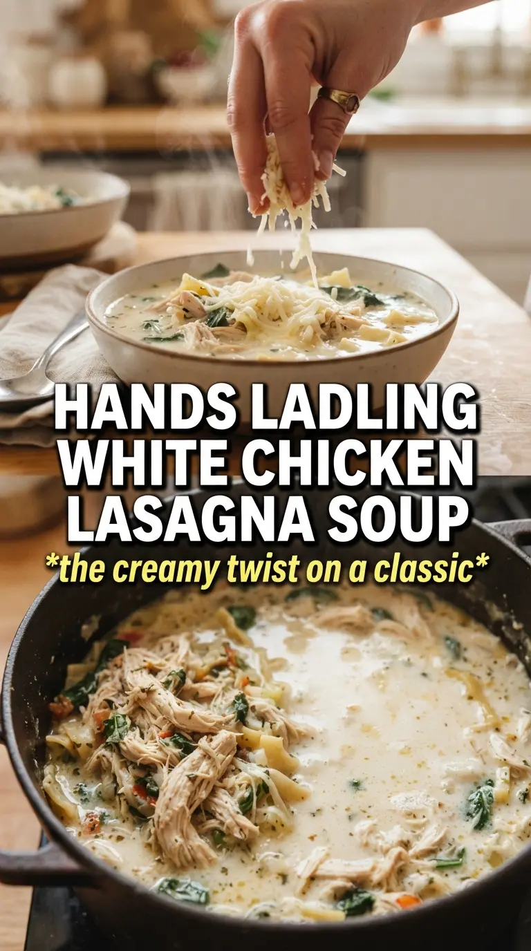 Creamy White Chicken Lasagna Soup creamy chicken spinach