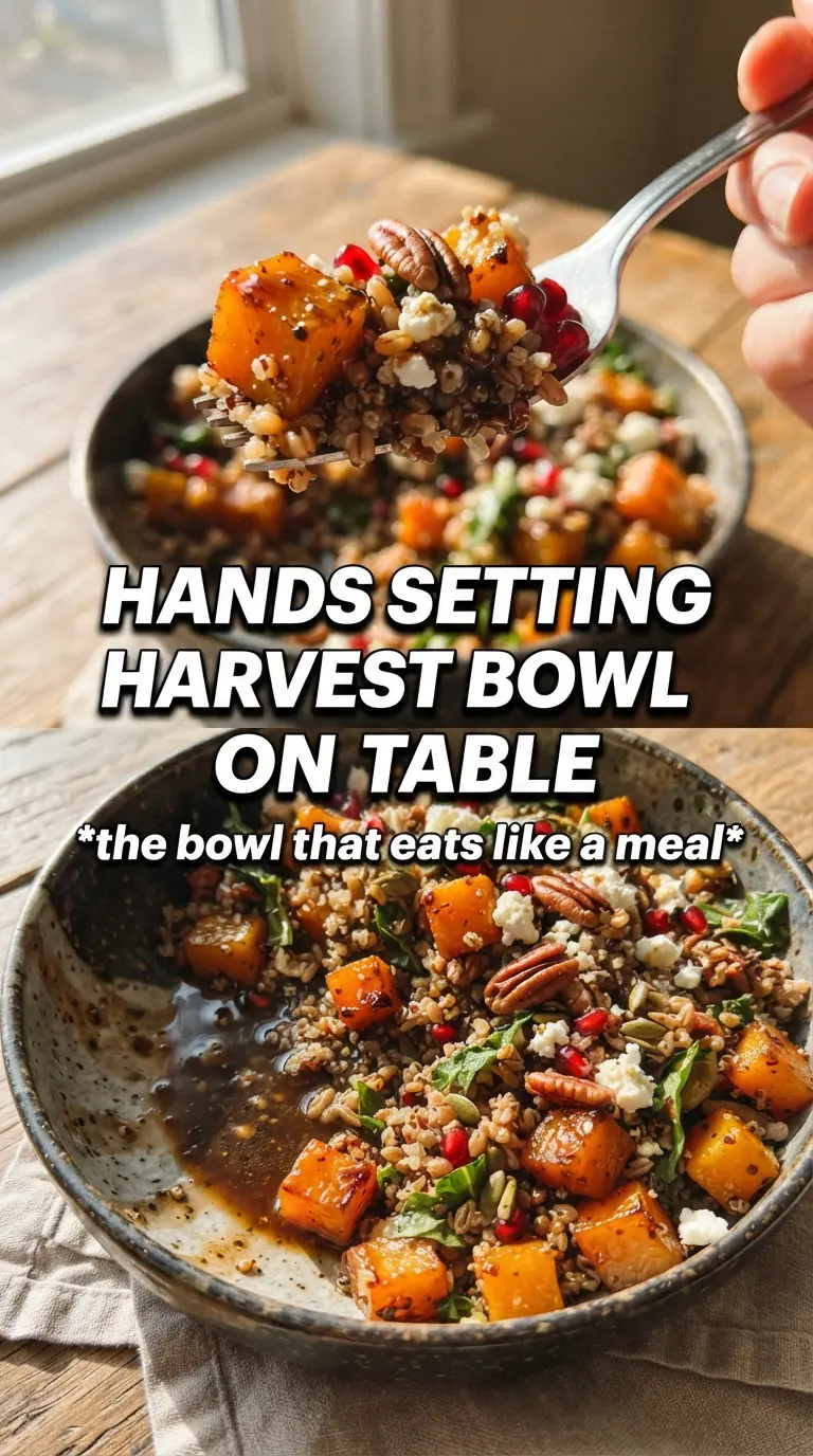 Harvest Bowls With Fig Balsamic Vinaigrette colorful autumn grain bowl