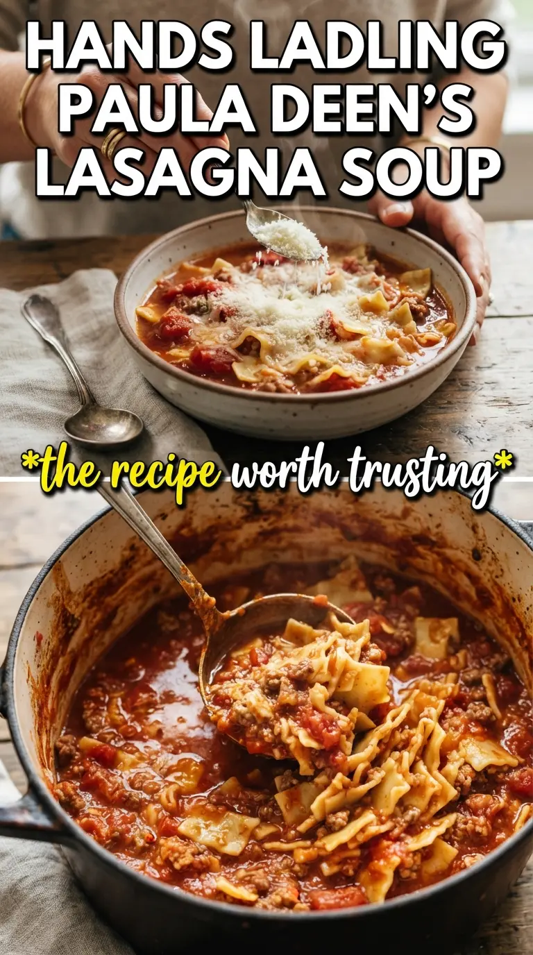 Paula Deen lasagna soup cheesy tomato broth
